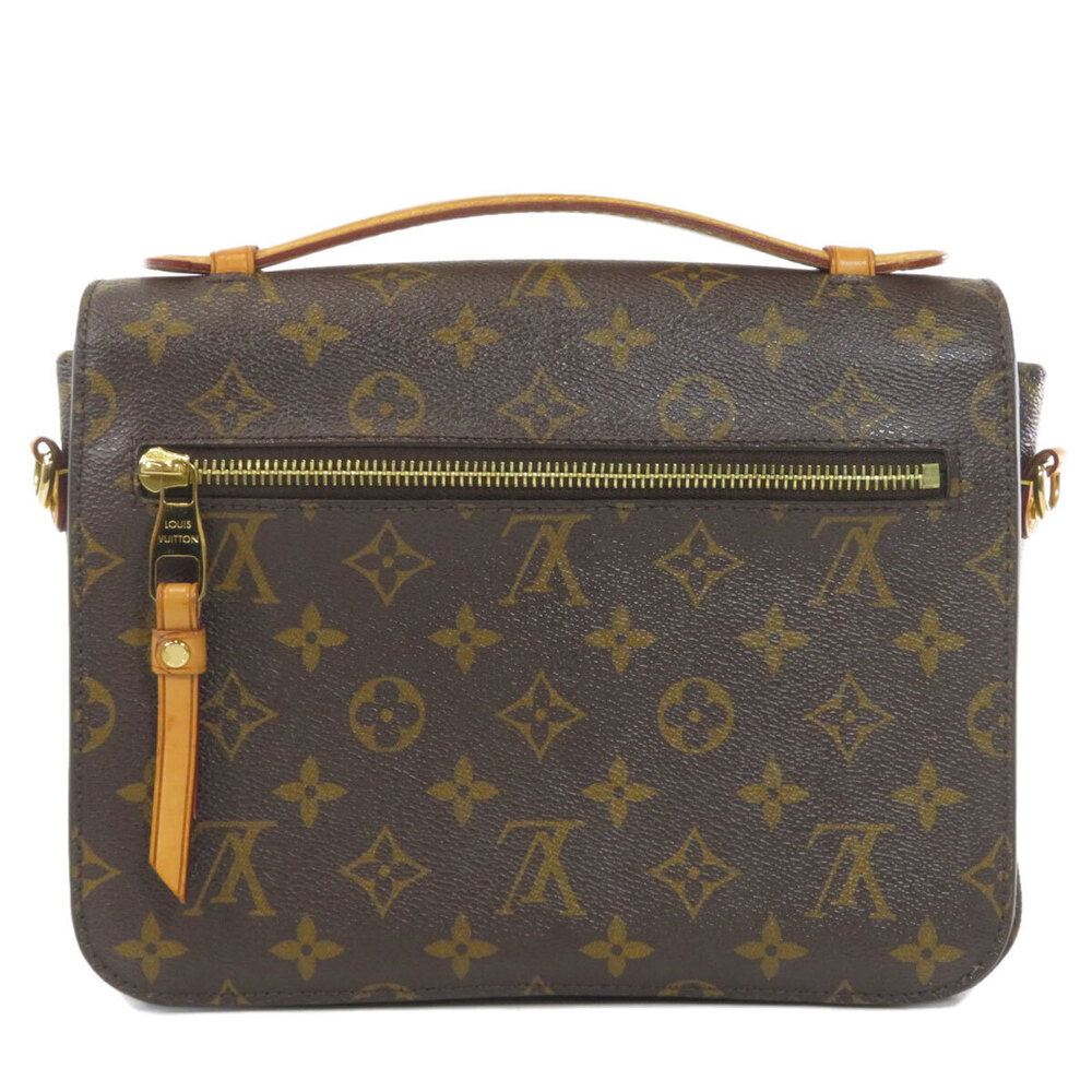 Louis Vuitton Pochette Monogram Metis Canvas Handbag Brown